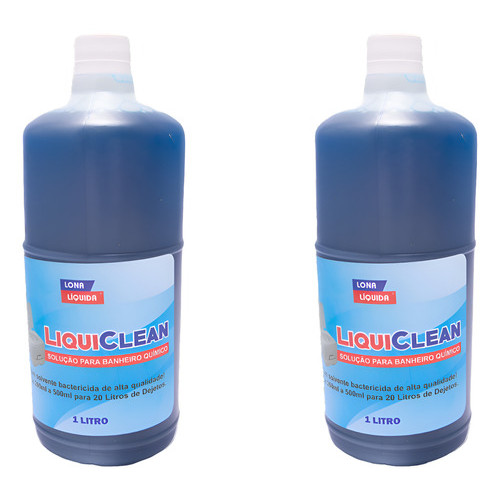 Kit 2 Embalagens Liquiclean De 1 Litro Solução Para Banheiro Químico MotorHome Barcos Higienização.
