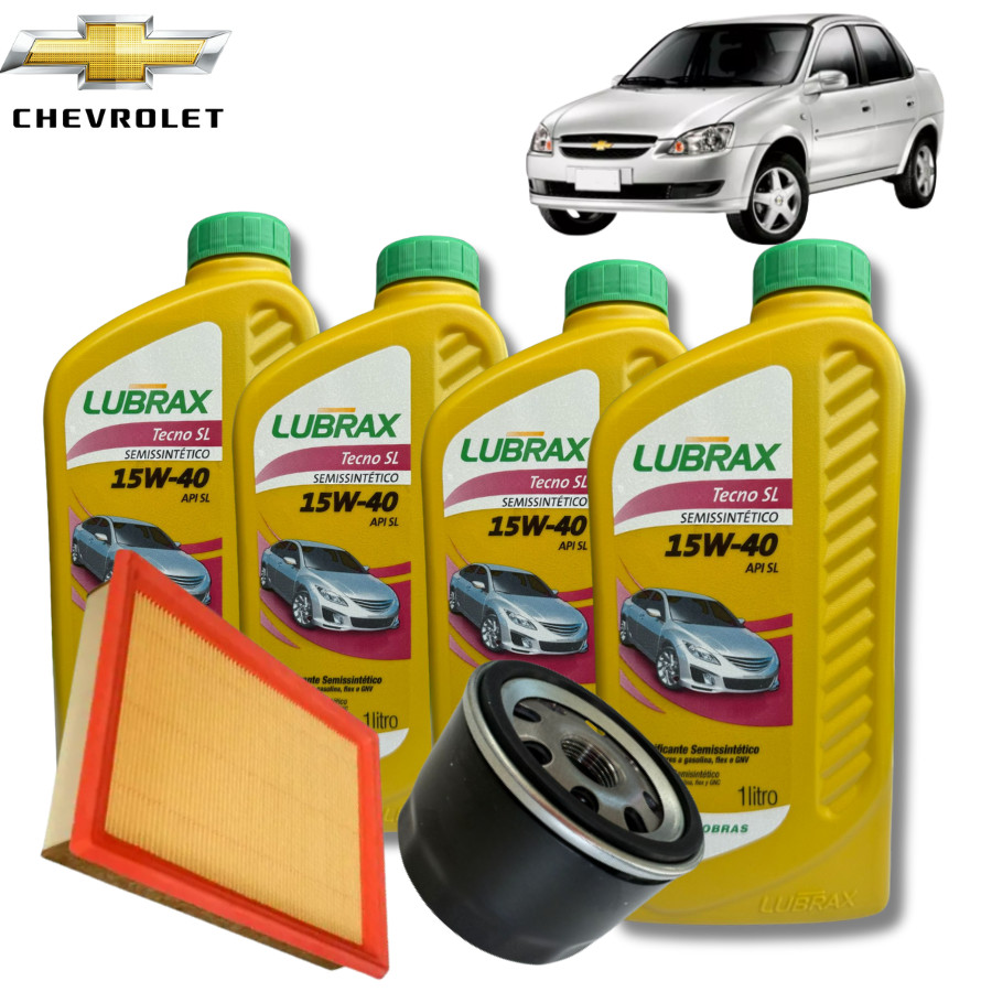 KIT TROCA DE ÓLEO 15W40 LUBRAX + FILTROS GM(CORSA CLASSIC 1.0 2013)