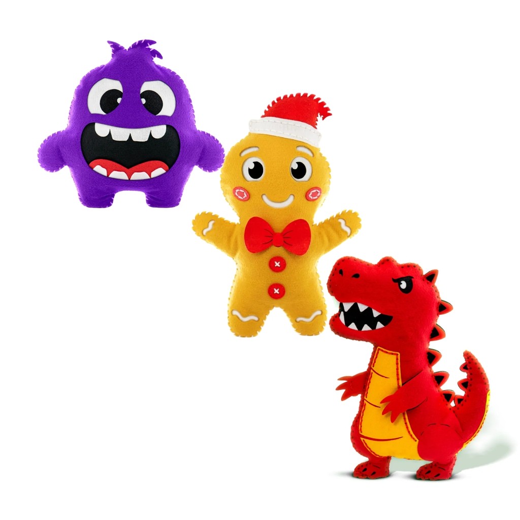 Crie e Costure Infantil Feltro Criativo Monte Seu Personagem Colecionável infantil