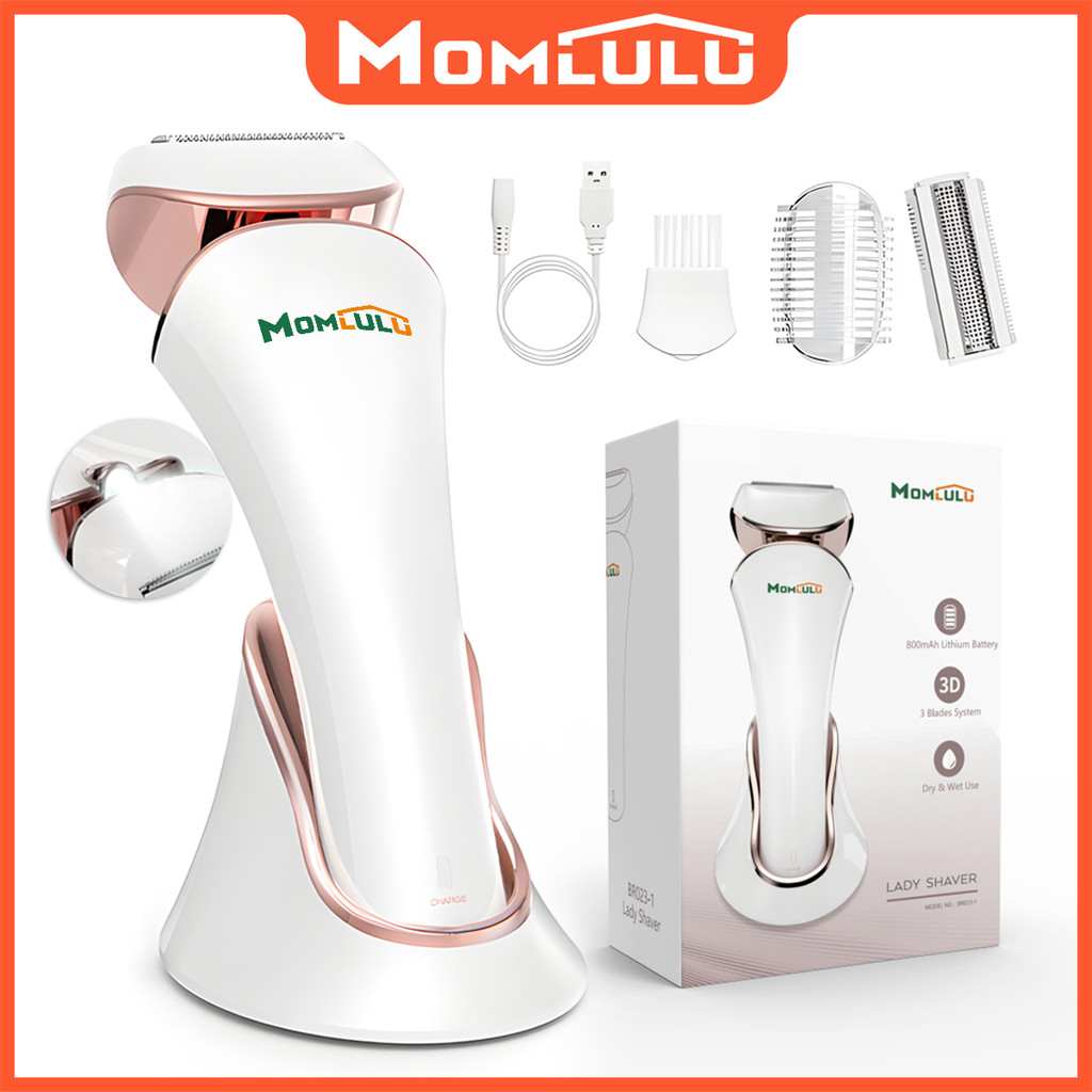 MOMLULU Barbeador Elétrico Feminina Depilador Íntimas Aparador De Cabelo Rosto Corpo Maquina De Depilação Recarregável