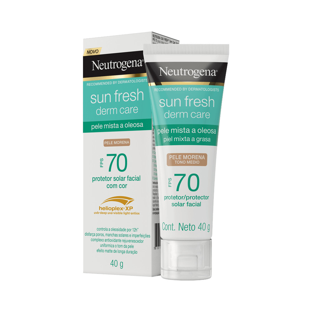 Protetor Solar Facial Pele Mista A Oleosa Neutrogena Sun Fresh Derm Care Pele Mo