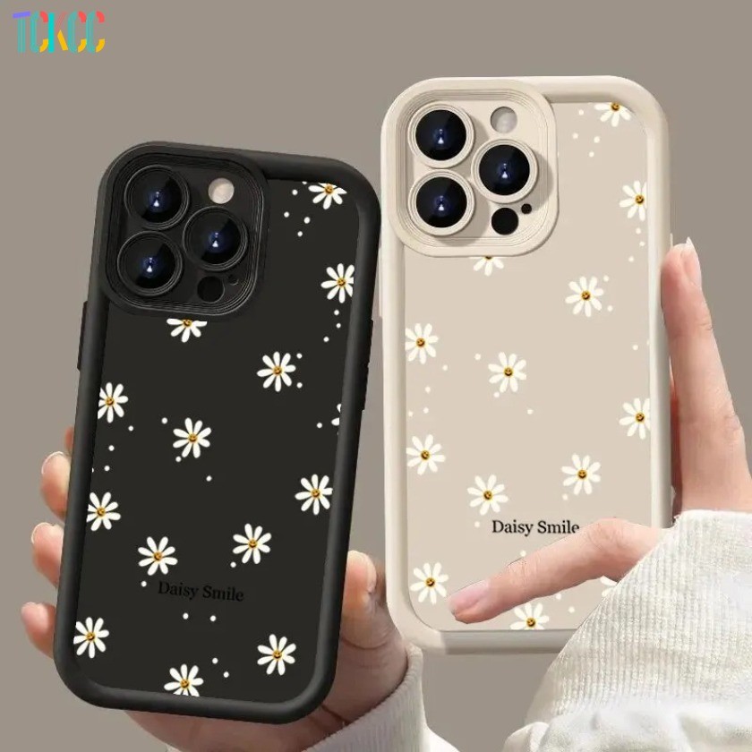 Simples Branco Margarida Flores Tela Cheia Caso De Telefone Para Samsung A15 A21S A22 A23 A24 A25 A31 A32 A33 A34 Capa