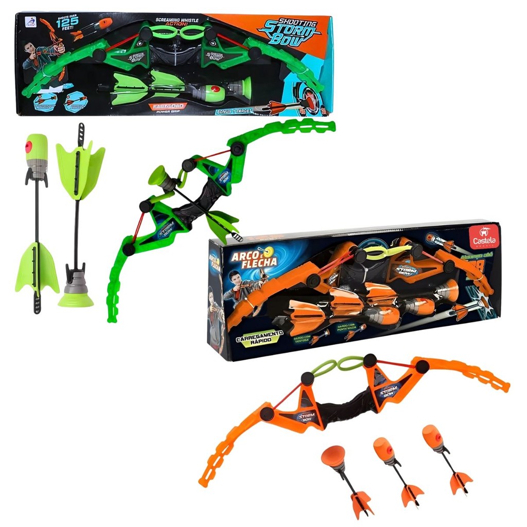 Brinquedo Lançador Arco e Flecha Tempestade De Ataque 35M - Castela