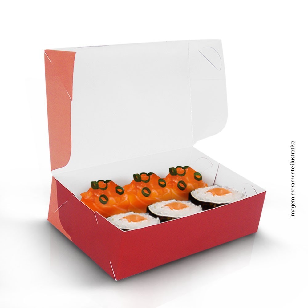 Caixa Para Sushi Delivery Oriental Origami Tamanho P 50 Und. em Oferta na Shopee