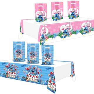 Stitch Angel Tema Anjo Feliz Aniversário Eventos Lilo Festa De Capa De Mesa Baby Shower Decor Kids Favors Toalha Plástica em Oferta na Shopee