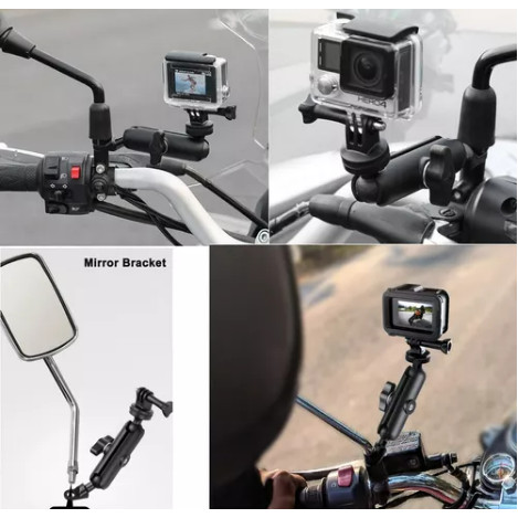 Suporte Tubo Cano Guidao Moto Bike Camera Gopro Celular 1/4