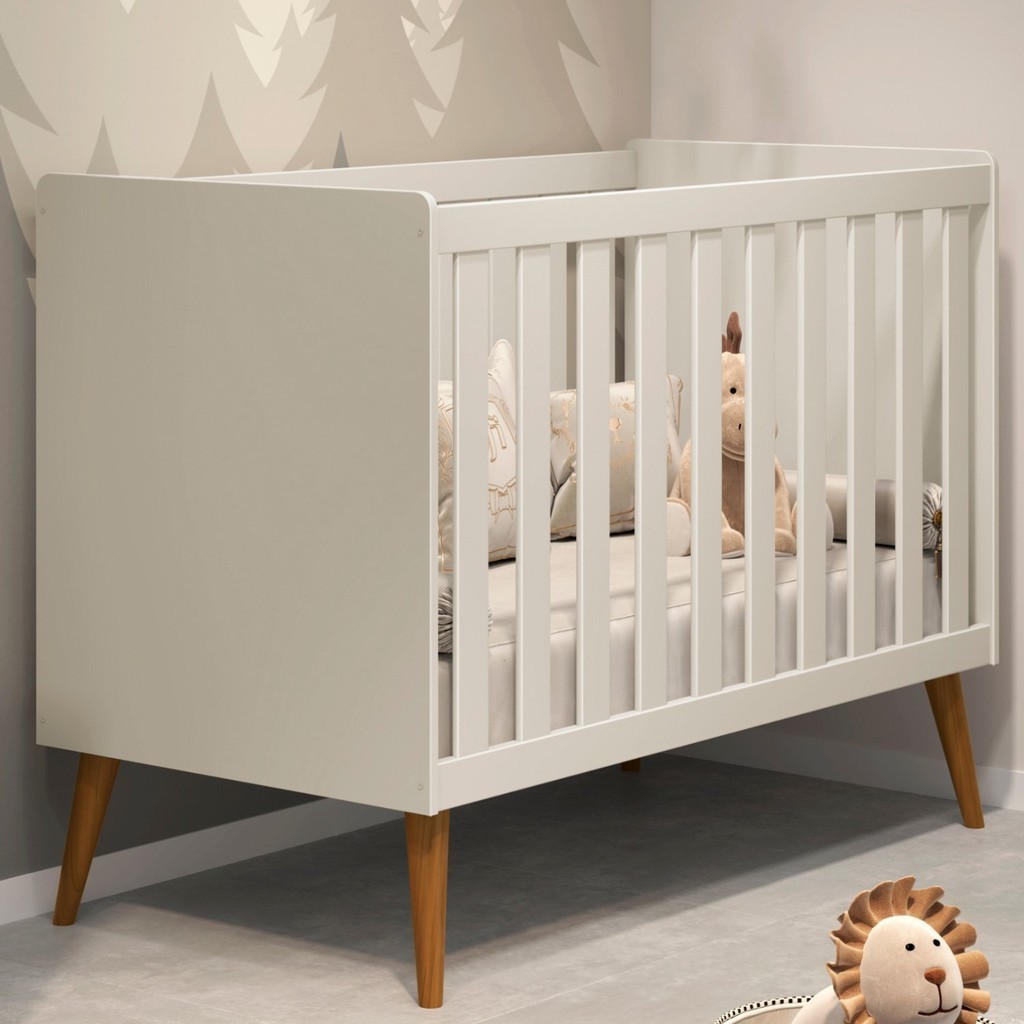Berço Mini Cama Americano Isis Areia - Mom & Baby