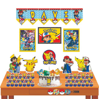 Kit Festa Tema Pokemon Decoração Completa 83 Pçs Cores Vivas em Oferta na Shopee