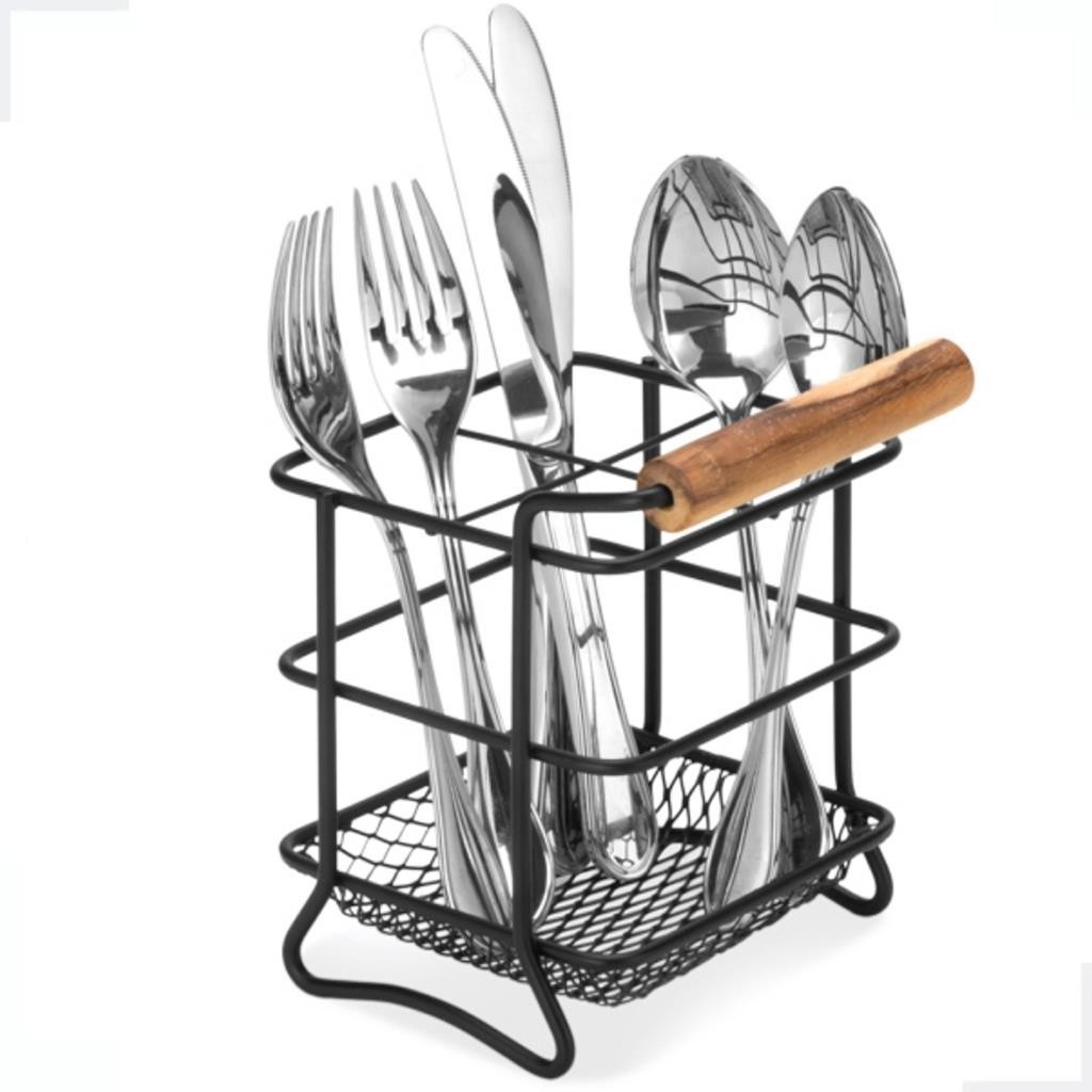 Porta Talheres Aramado Mesa Pia Bancada Escorredor Preto com Divisorias Organizador Eco Design Arthi em Oferta na Shopee