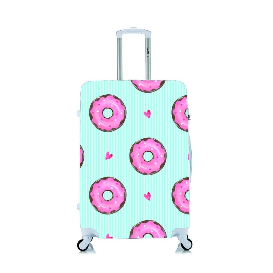 Capa Protetora Para Mala Viagem Personalizada Grande Donuts Monograma