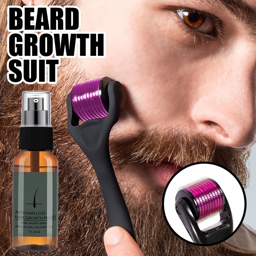 Rolos líquidos para homens promovem a hidratação da barba e melhoram o crescimento da barba kit de spray