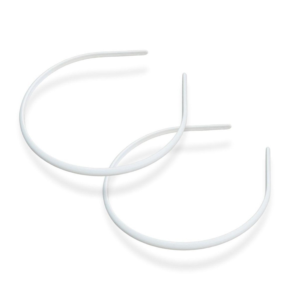 48 Arquinho Branco Tiara Extra Fina Lisa Plástica Encapar/ Customizar 5mm