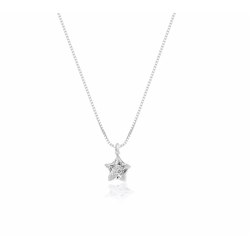 Colar ponto de Luz 45cm estrela prata 925 - Fashion Accessories