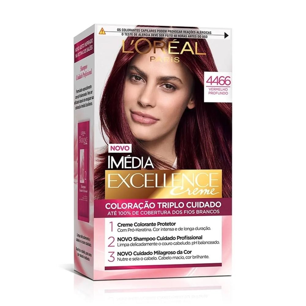 Tintura Imedia Excellence Creme 4466 Vermelho Profundo