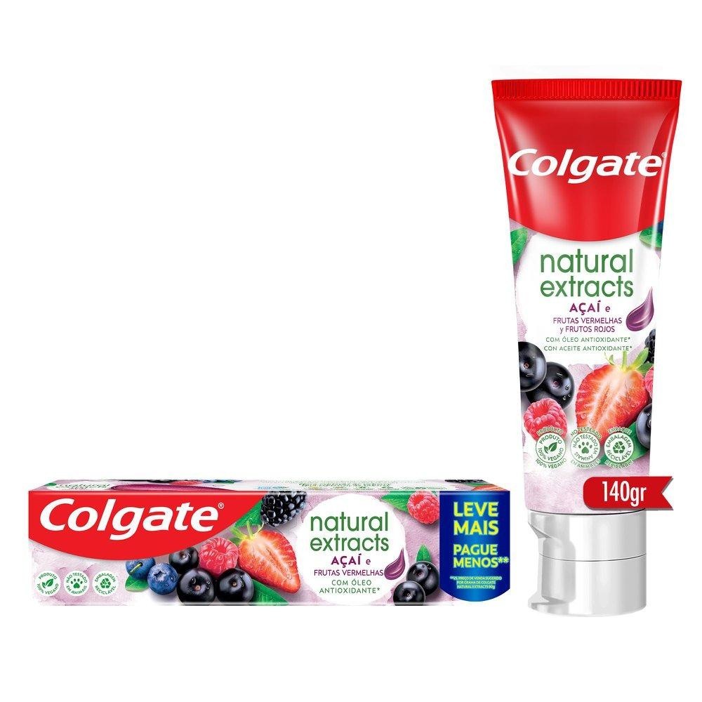Creme Dental Colgate Natural Extracts Açaí e Frutas Vermelhas 140g - Health