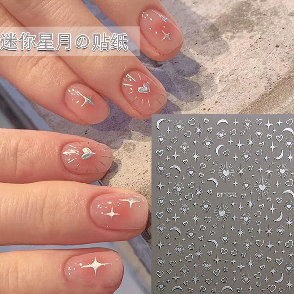 Autocolantes Decorativos De Arte De Unhas Da Série Estrela Lua Brilhante Nail Art DIY Sparkling Stickers