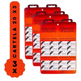 3 Cartelas Lâmina Wilkinson 60 unid x 3 (180 lâminas) em Oferta na Shopee