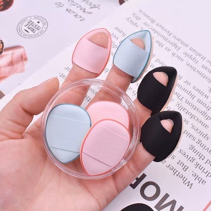 Mini Esponja De Dedo Com Almofada kit 7De Ar Slim Puff Para Maquiagem