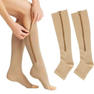 Meias de Compressão Varizes Gestante Idoso ¾ Ziper Sistole em Oferta na Shopee