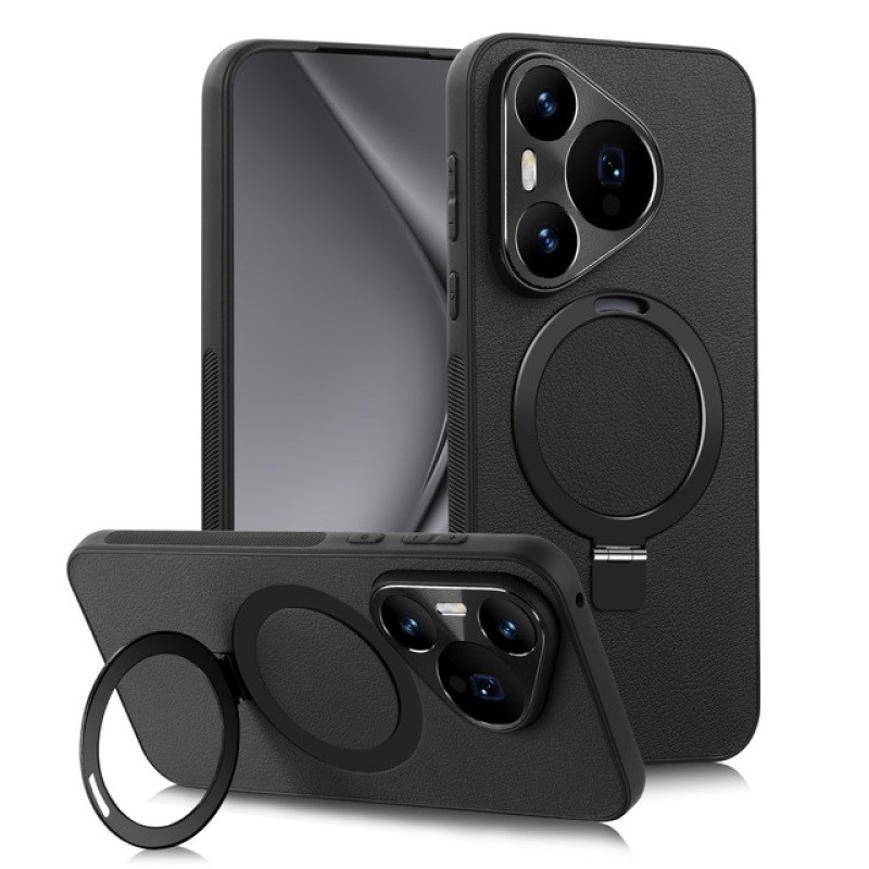 Para Huawei Mate40 50 60 P60 P70Ultra Luxo Estojo Telefônico De Couro Liso Suporte Magnético De Carregamento Sem Fio Oculto Do Telefone
