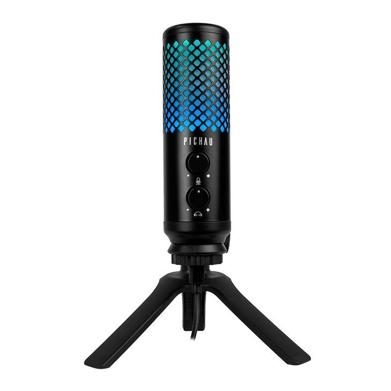 Microfone Pichau Izar, RGB, USB, Preto, PG-IZR-RGB01 - Audio