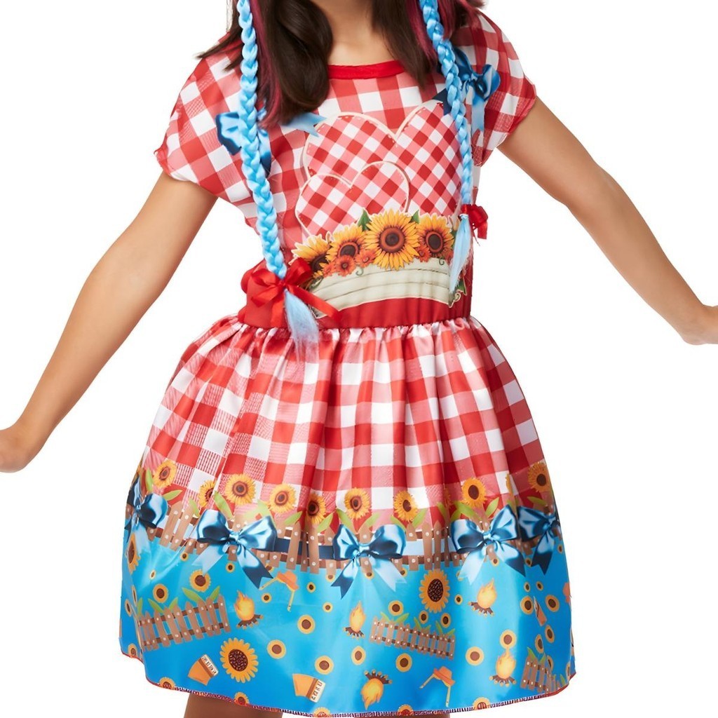 Vestido Infantil Xadrez Vermelho Roupa de Festa Junina Roupa Caipira pra Menina de 2 a 10 anos em Oferta na Shopee