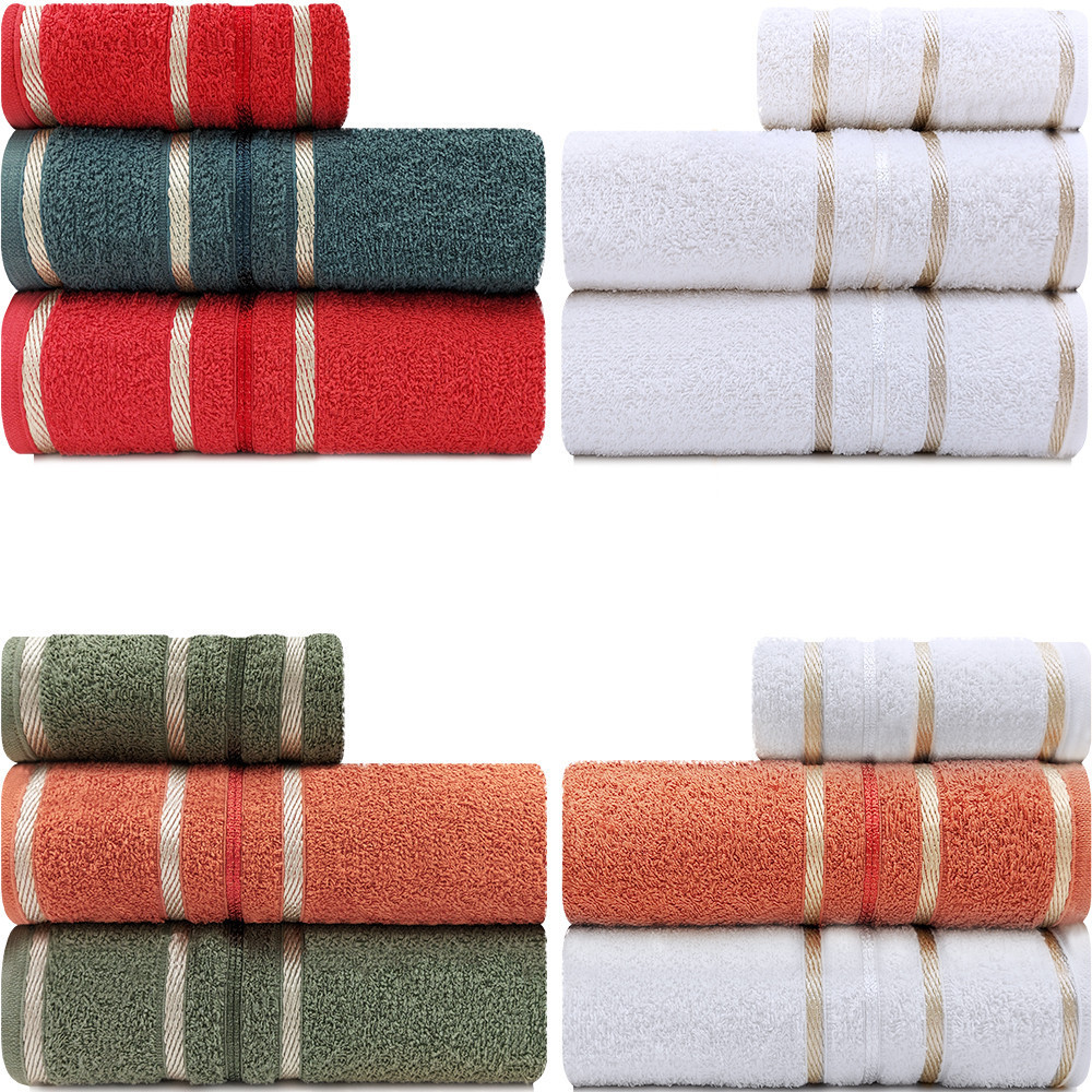 Jogo de Toalhas Solare Banhão + Rosto 3 peças Algodão Atlântica em Oferta na Shopee