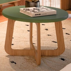 Mesa de Centro Jasmin 100% Mdf Menta/Carvalho - Artely Móveis