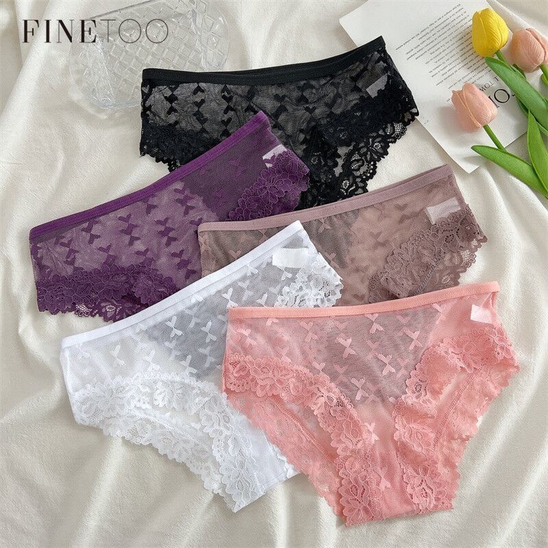 Finetooo Calcinha De Renda Sem Costura Para Mulheres Lingerie Macia E Respirável Algodão Confortável Perspectiva Roupa Íntima em Oferta na Shopee
