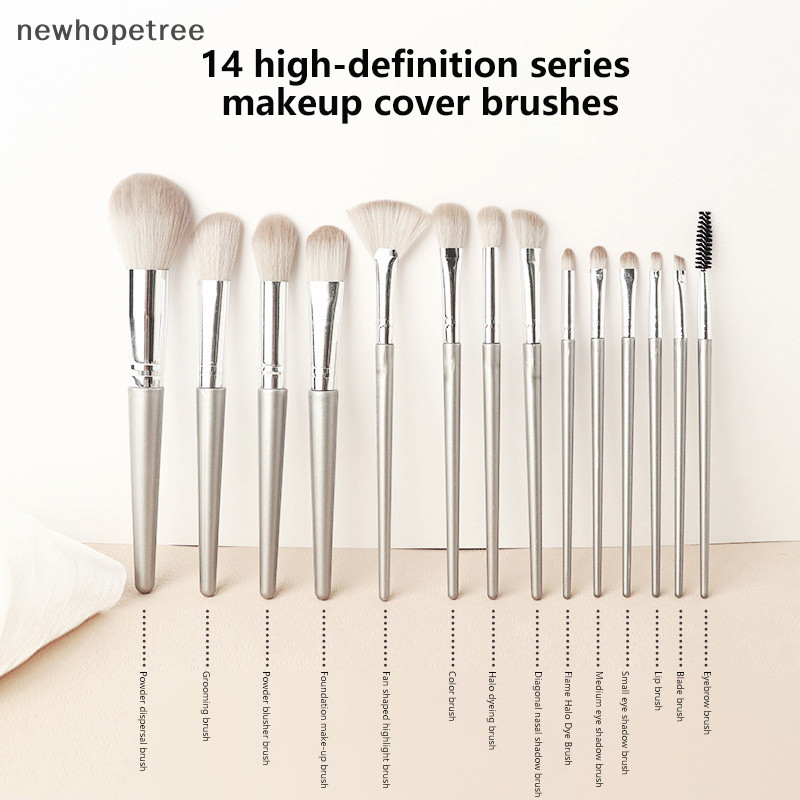 [newhopetree] 14pcs Makeup Brushes Set Professional High Quality Synthetic Hair Foundation Pó De Maquiagem Em Alta Qualidade Eyeshadow Make Up Brush Novo