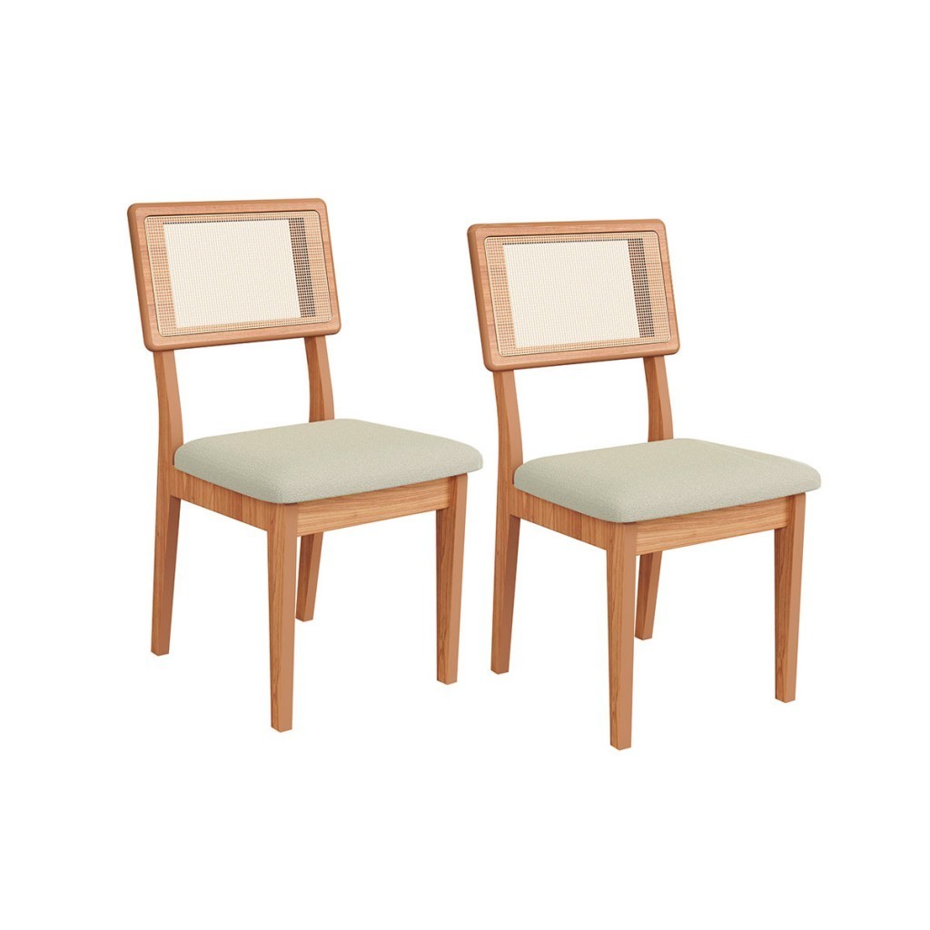 Cadeiras Kit 2 Cadeiras 100% Mdf Freijo/Cesare Escuro - Dalla Costa em Oferta na Shopee