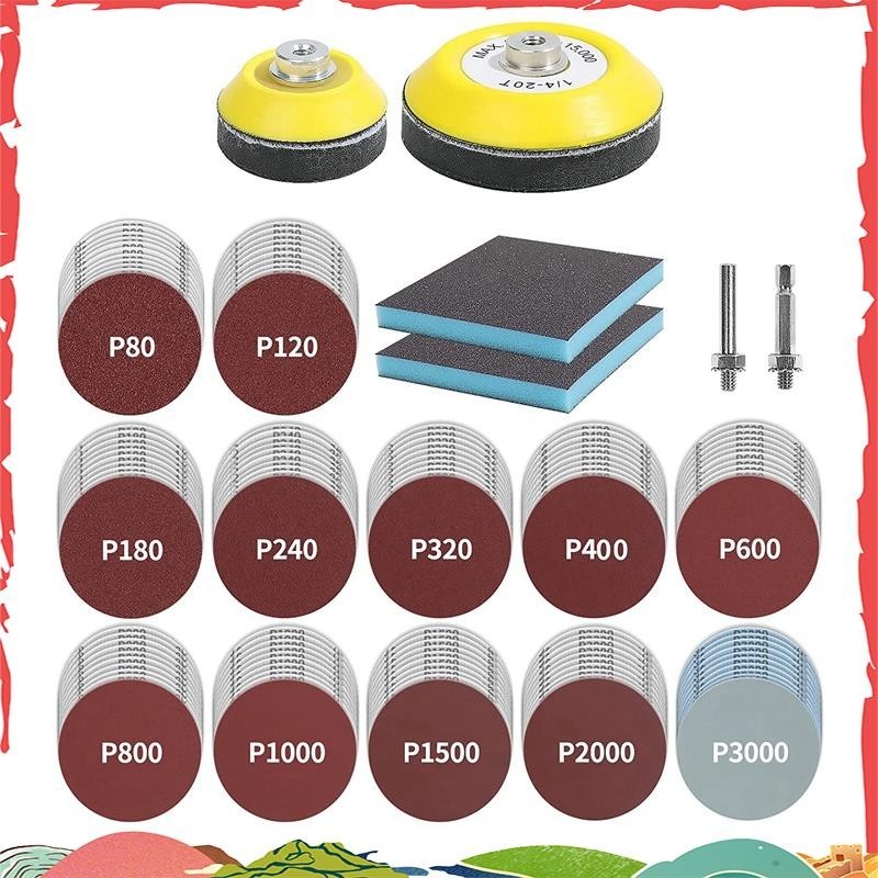 1conjunto De Discos De Lixa De 3 Polegadas Com Almofadas De Fundo De 2 E Esponja Lixadeira Conjunto Para Brocas Ferramentas Rotativas ighaldjur1