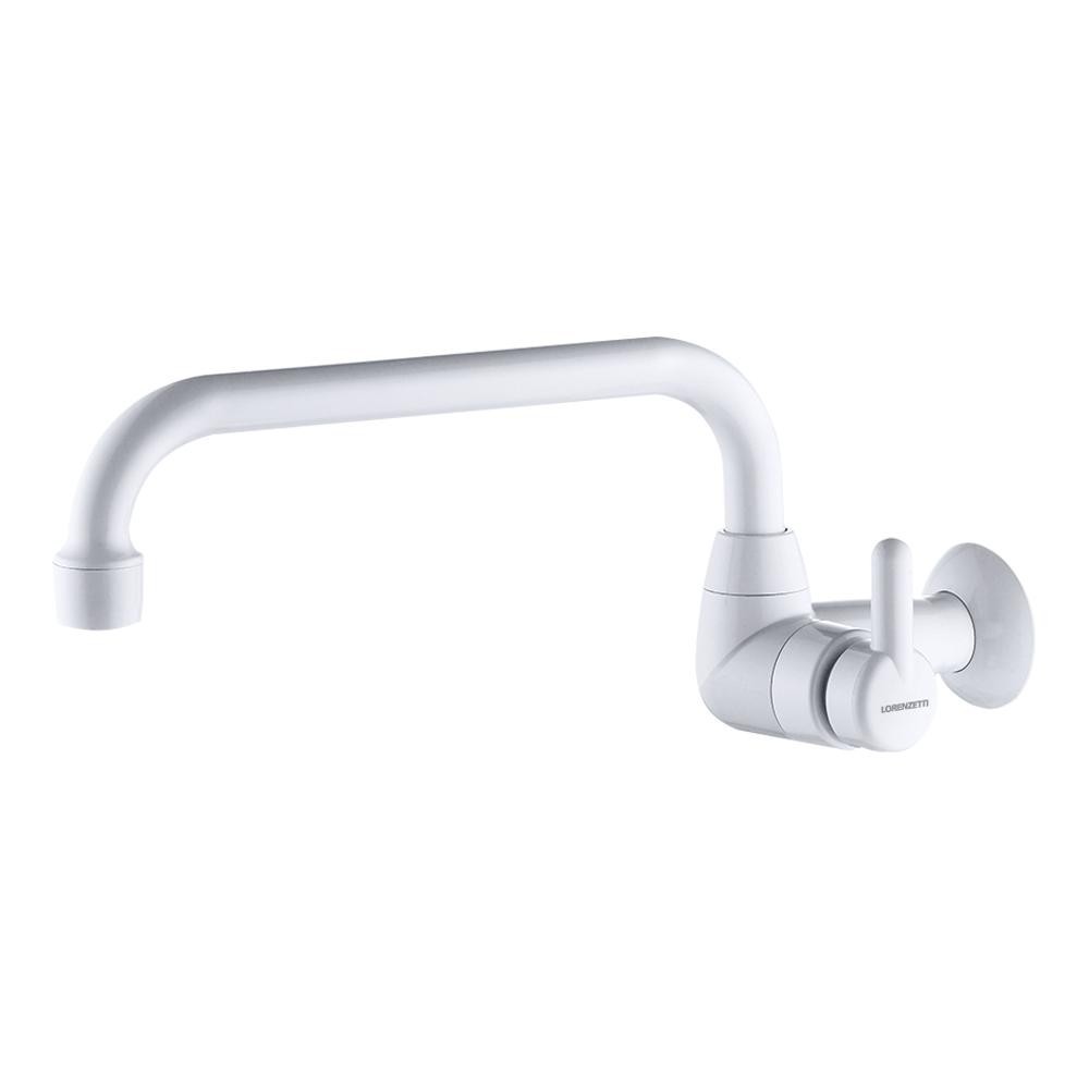 Torneira para Cozinha Lorenzetti Bica Móvel "U" de Parede Branca - 1164F31 em Oferta na Shopee