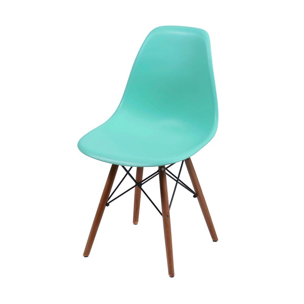Cadeira Eames Eiffel DSW Base Madeira - Verde Tiffany