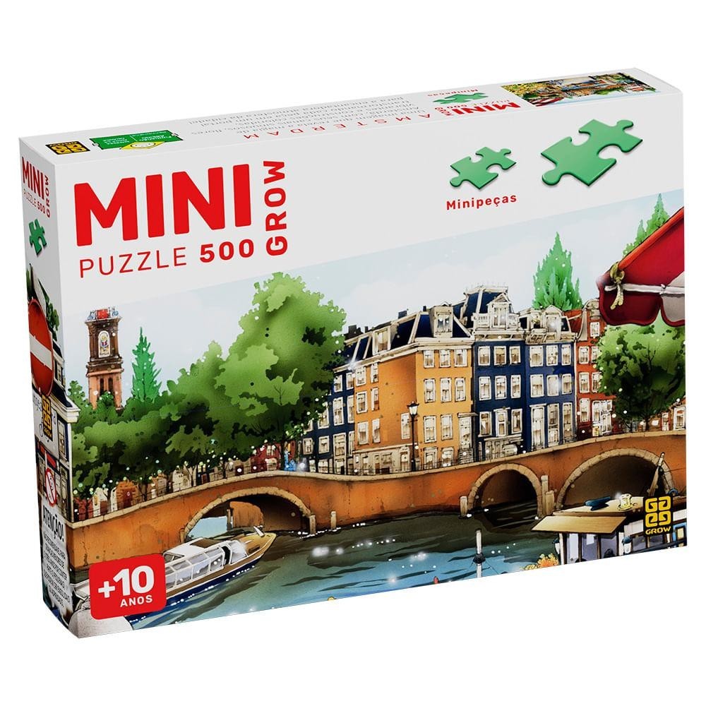 Mini Puzzle 500 peças Amsterdam em Oferta na Shopee