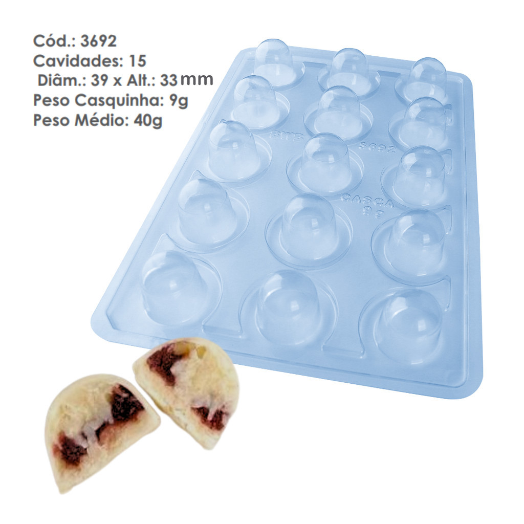 Forma Trufa Semiprofissional c/ Silicone BWB Cod. 3692 TRUFA 4G CASCA FINA em Oferta na Shopee