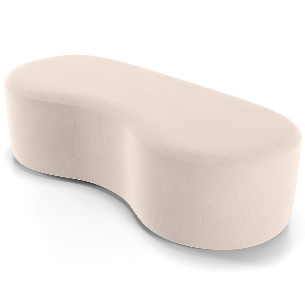 Puff Decorativo Orgânico para Living Quarto 140cm Orbit W01 Suede Bege - Lyam Decor - Home & Living