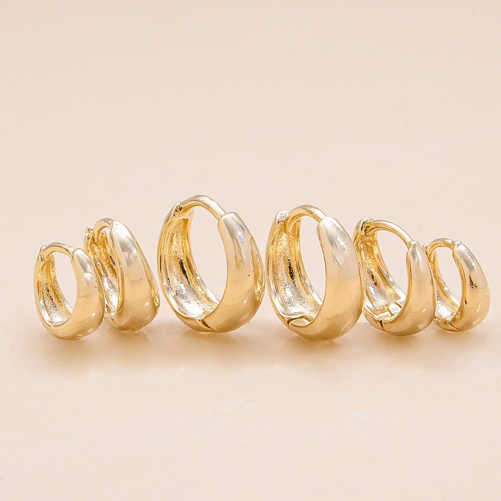 Trio de Argolas Ovaladas com Banho em Ouro 18k em Oferta na Shopee