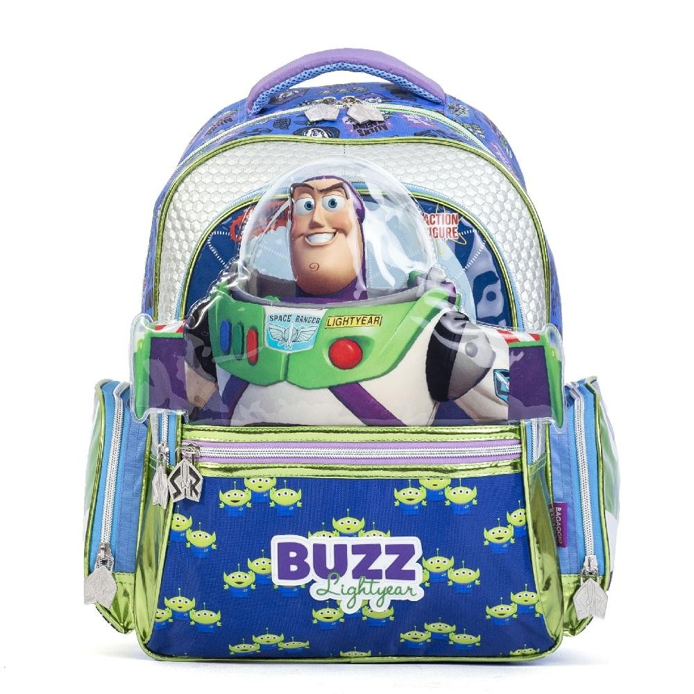Mochila Escolar Masculina Disney Buzz Lightear Azul