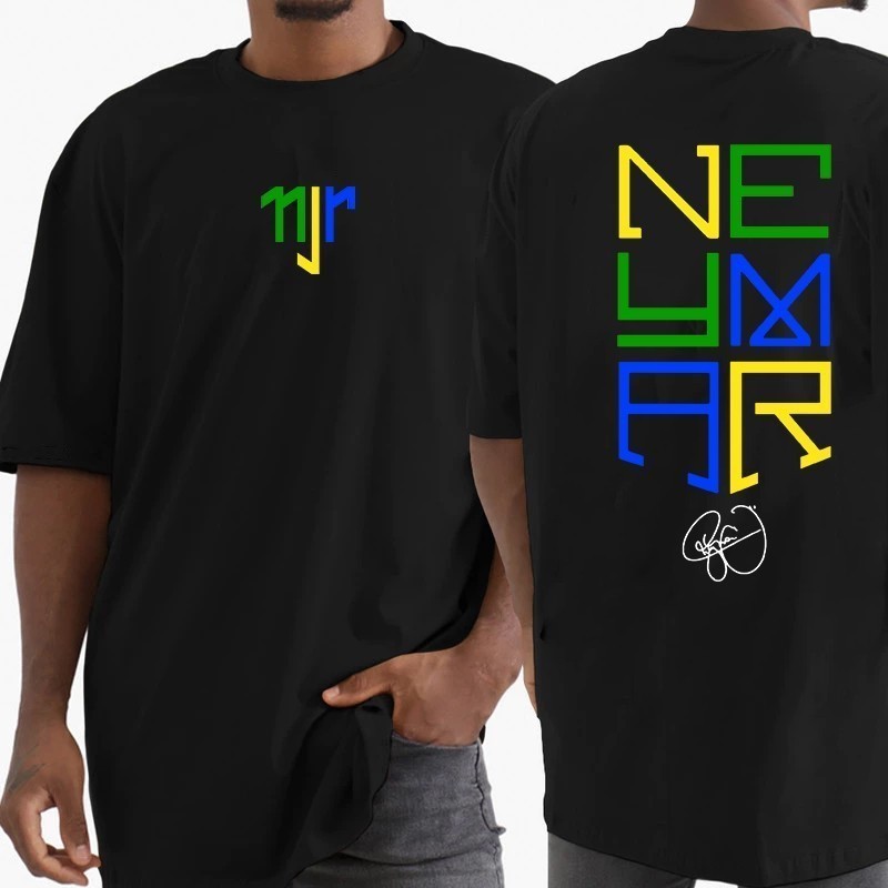 Camiseta Algodão Neymar Jr. Assinatura Seleção Brasileira Unissex Njr  envio imediato