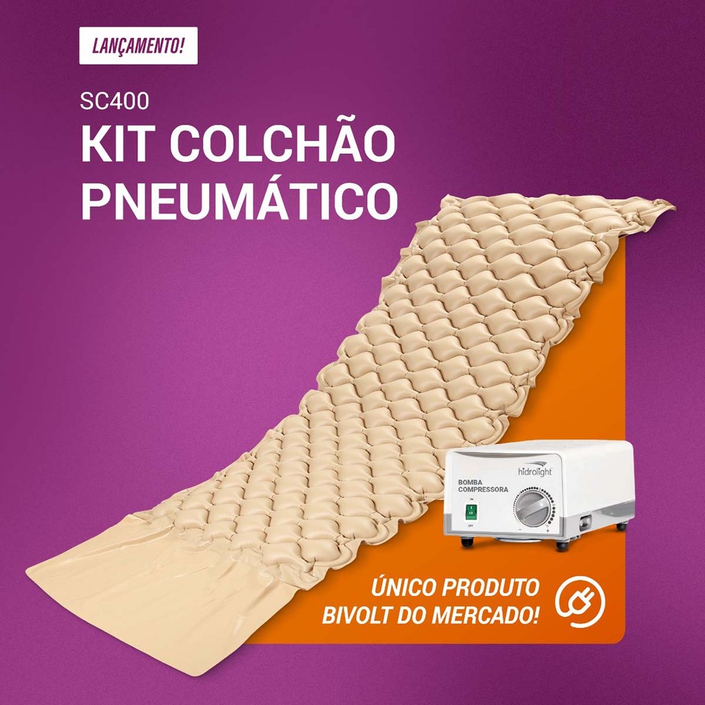 Kit Colchão Pneumático Ortopédico Bivolt - Health