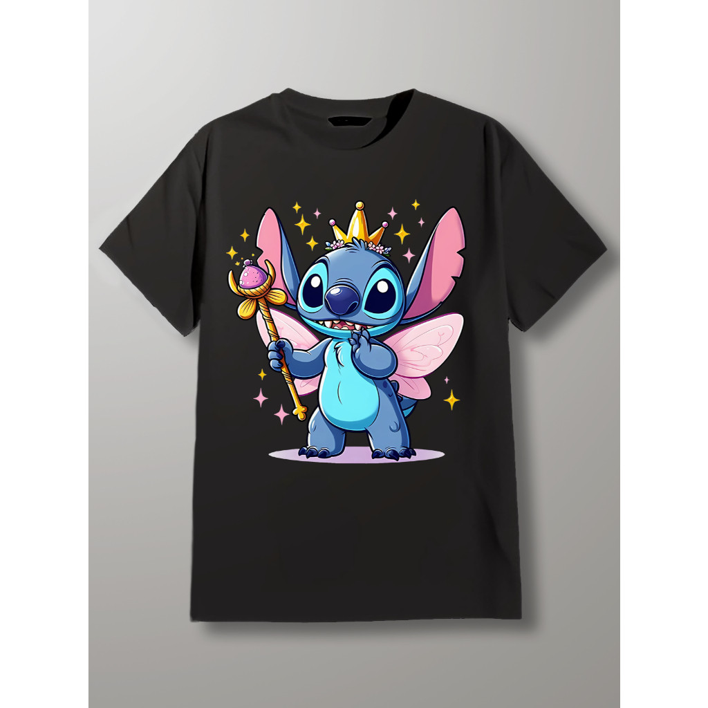 Camiseta, T-shirt Unissex Basica, 100% Algodão, Fofo, Desenho, Lilo e Stitch, Stitch Fadinha, P ao GG sweatshirt