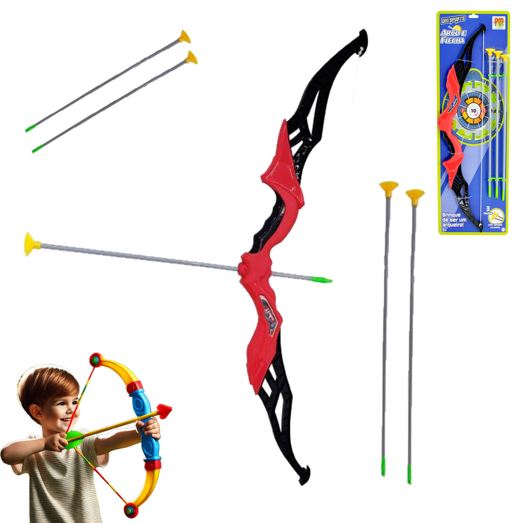 Arco e Flecha Alvo Brinquedo Infantil Menino Esporte Jogo