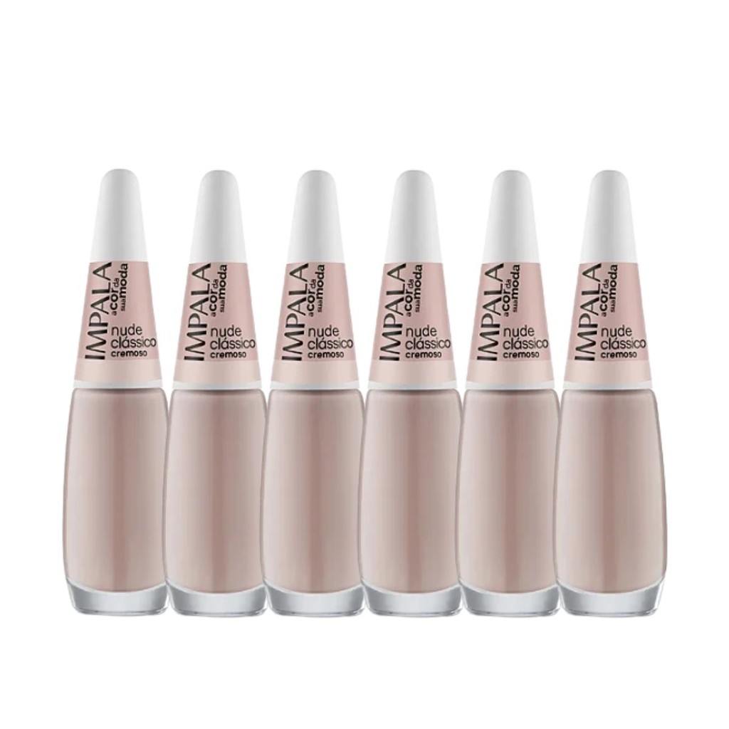 KIT 6 ESMALTE IMPALA NUDE CLÁSSICO QUERIDINHOS DA MANICURE