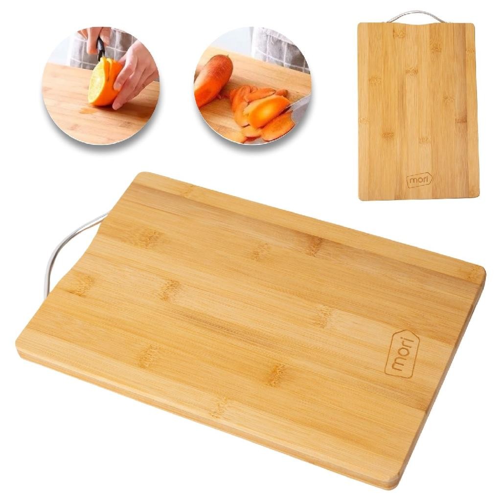 Tabua de Bambu 32x22 Cm Para Corte Carne Legumes Churrasco Com Alça Cozinha