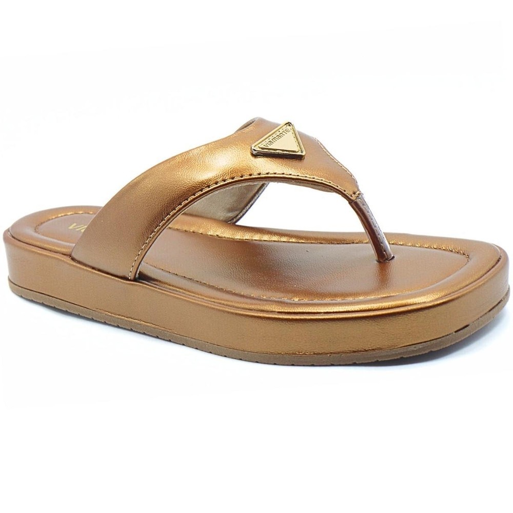 Chinelo Via Marte Asa Delta Feminino - Cobre em Oferta na Shopee