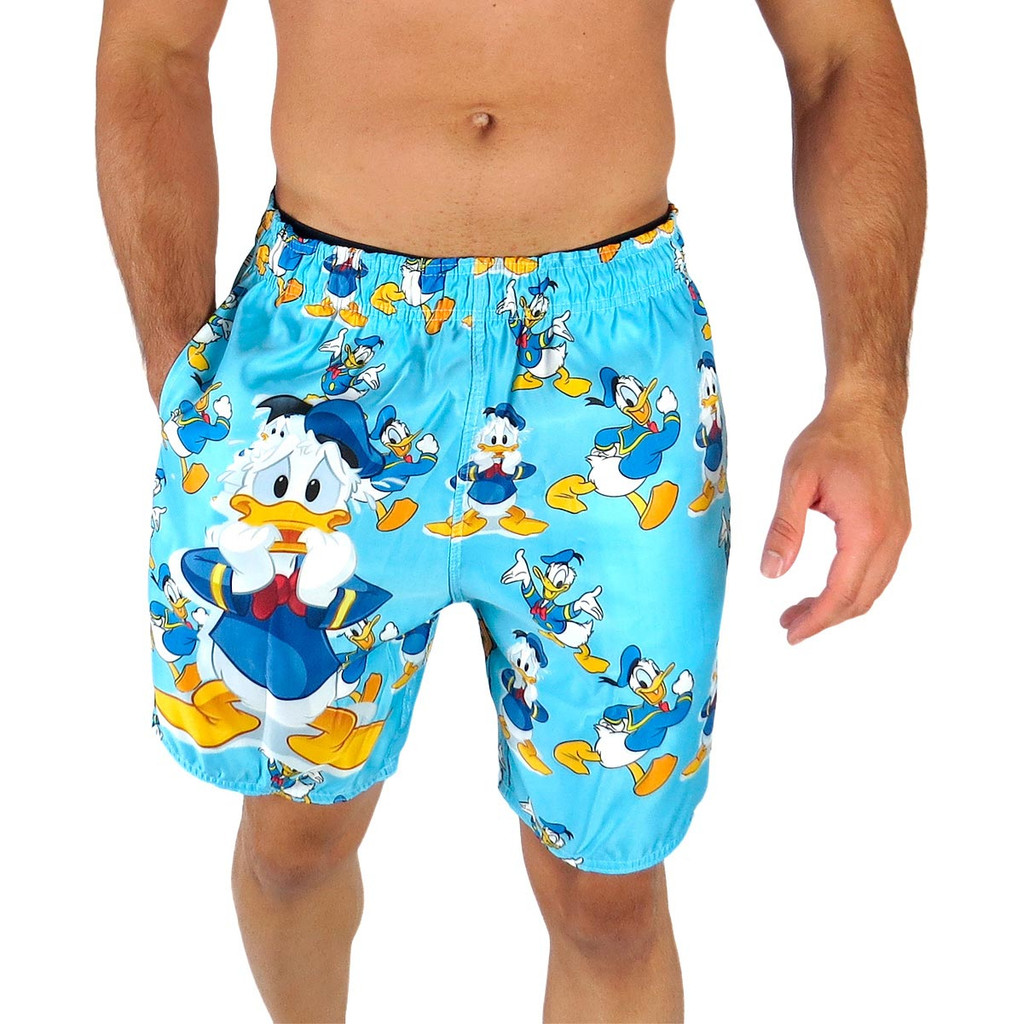 Short Praia Masculino Desenho Pato Donald Verão Calor TacTel c elastano Bermuda Confortavel Envio Já