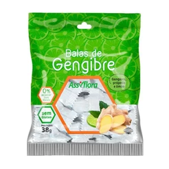 Bala de Gengibre Assiflora Sem Açúcar Própolis e Limão 38g