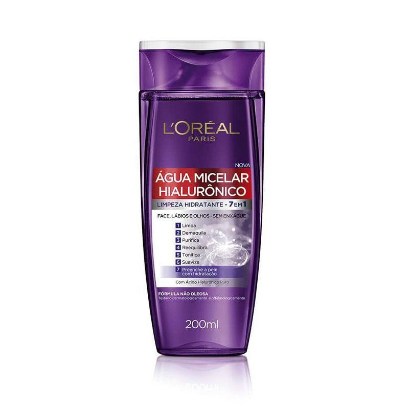 Água Micelar L'Oréal Paris Hialurônico 200ml em Oferta na Shopee