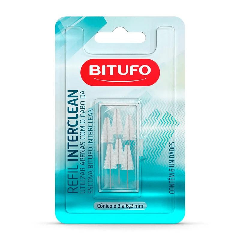 Refil Escova Interdental Bitufo Interclean Cônico 6 Unidades em Oferta na Shopee
